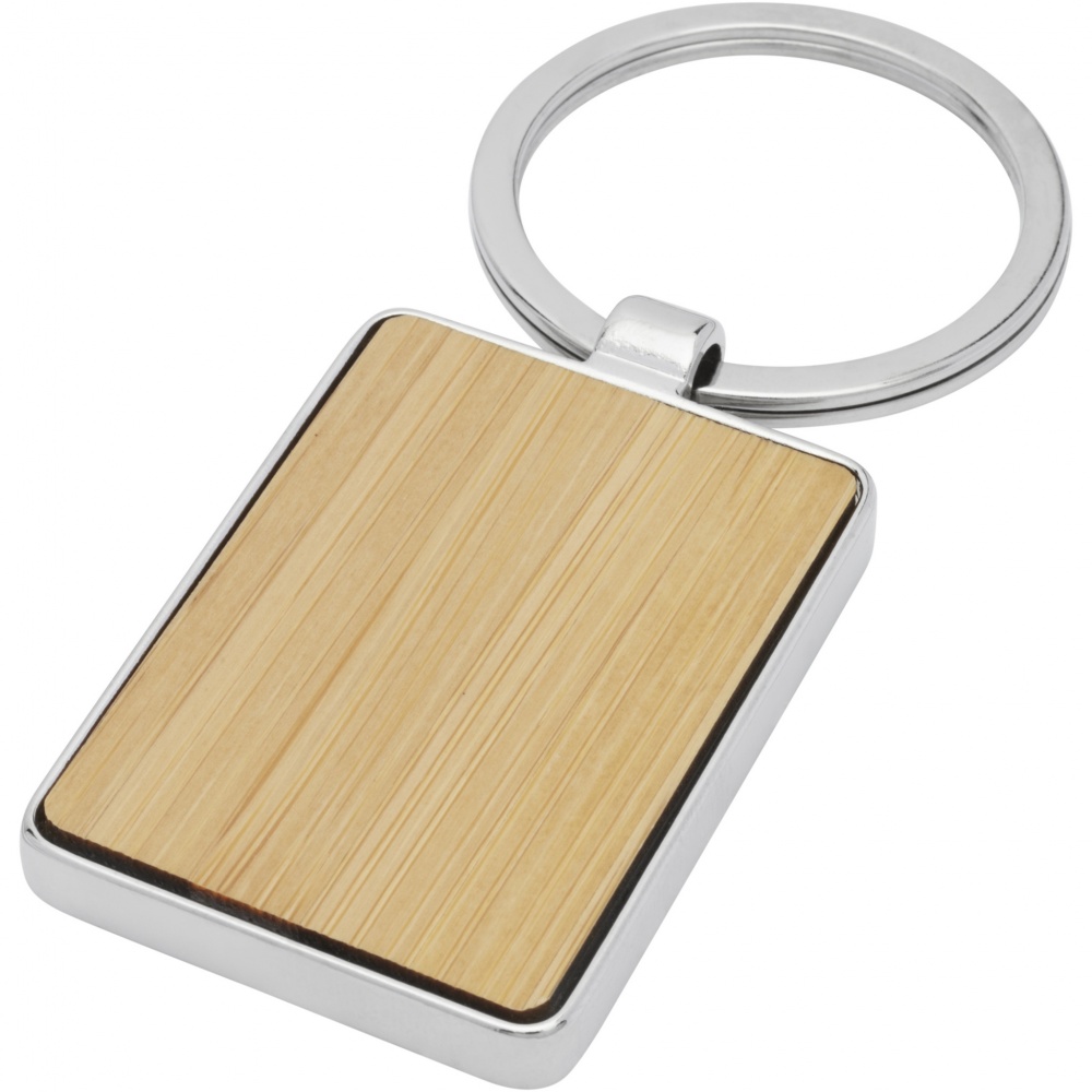Logo trade promotional item photo of: Neta bamboo rectangular keychain
