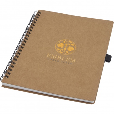 Logotrade promotional product picture of: Cobble A5 wire-o recycled cardboard notebook with stone paper