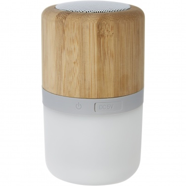Logo trade promotional merchandise picture of: Aurea bamboo Bluetooth® speaker with light 
