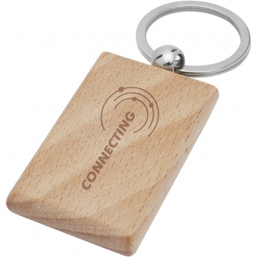 Logotrade promotional item picture of: Gian beech wood rectangular keychain