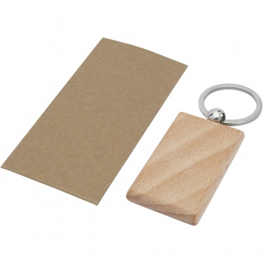 Logotrade promotional gift image of: Gian beech wood rectangular keychain
