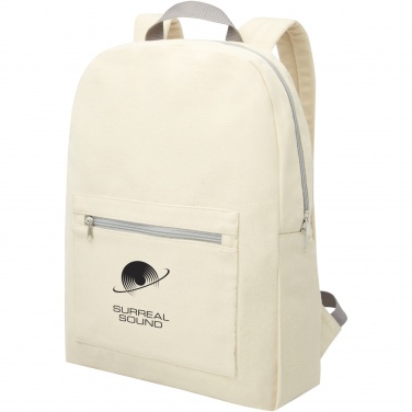 Logo trade promotional giveaways image of: Pheebs 450 g/m² recycled cotton and polyester backpack 10L