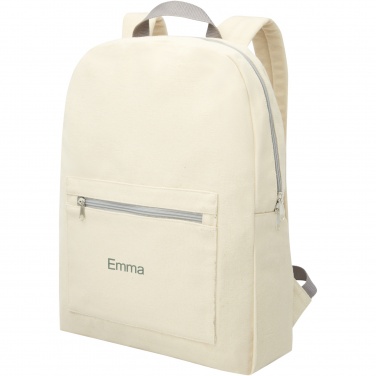 Logo trade promotional merchandise picture of: Pheebs 450 g/m² recycled cotton and polyester backpack 10L