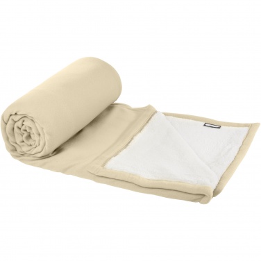 Logo trade promotional items image of: Marigold GRS certified RPET polar fleece and sherpa blanket