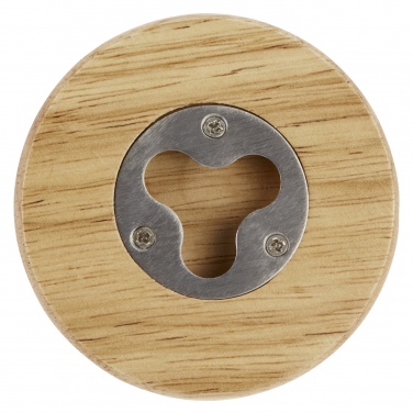 Logotrade advertising products photo of: Scoll wooden coaster with bottle opener