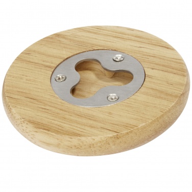 Logotrade promotional giveaway image of: Scoll wooden coaster with bottle opener