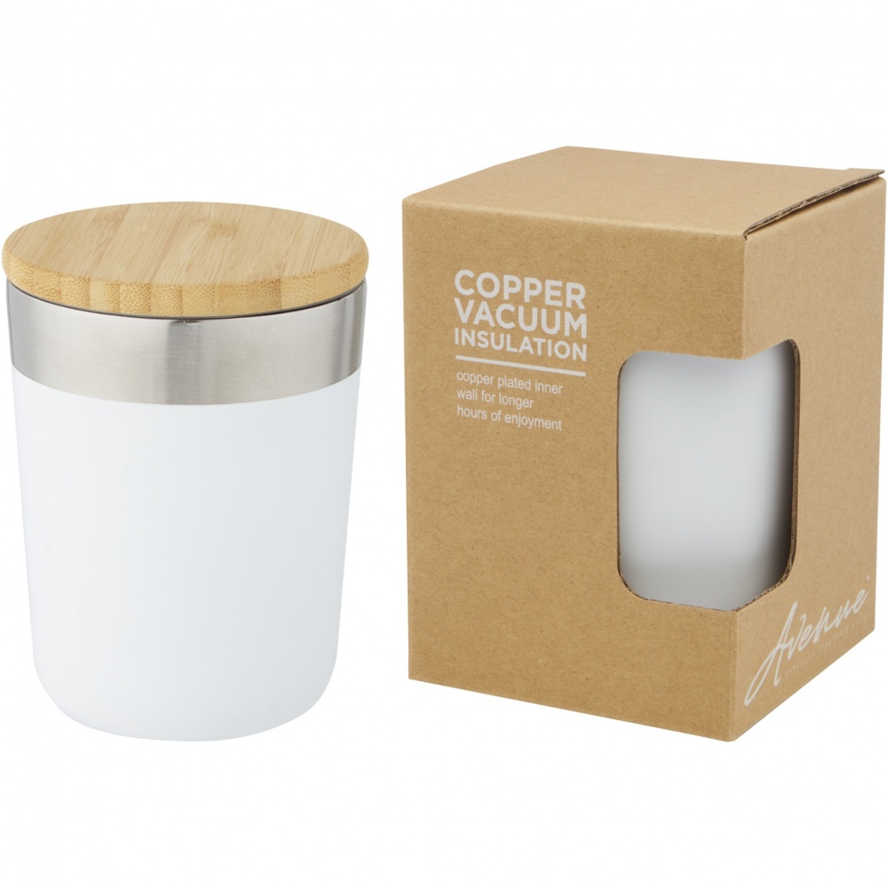 Logo trade promotional gifts image of: Lagan 300 ml stainless steel tumbler with bamboo lid