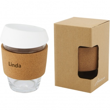 Logo trade promotional giveaways picture of: Lidan 360 ml borosilicate glass tumbler with silicone lid