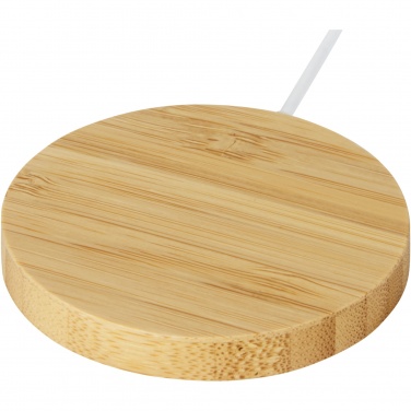 Logo trade promotional merchandise picture of: Atra 10W bamboo magnetic wireless charging pad