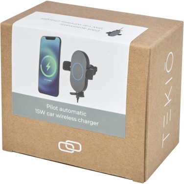 Logo trade promotional products image of: Pilot 15W wireless automatic car charger 