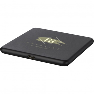 Logo trade promotional merchandise photo of: Loop 10W recycled plastic wireless charging pad