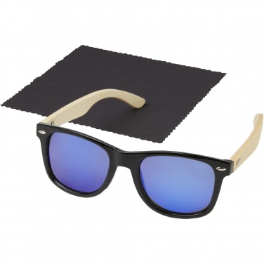 Logo trade business gifts image of: Taiyō rPET/bamboo mirrored polarized sunglasses in gift box