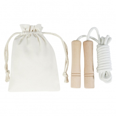 Logo trade corporate gifts image of: Denise wooden skipping rope in cotton pouch