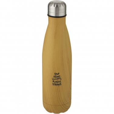 Logotrade corporate gift image of: Cove 500 ml vacuum insulated stainless steel bottle with wood print