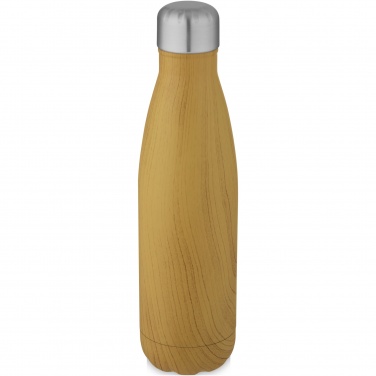 Logo trade promotional item photo of: Cove 500 ml vacuum insulated stainless steel bottle with wood print