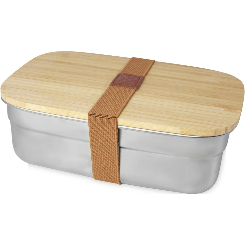 Logo trade promotional product photo of: Tite stainless steel lunch box with bamboo lid