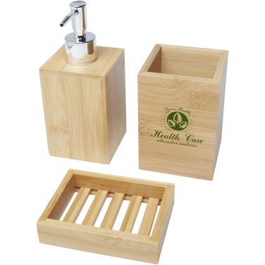 Logo trade promotional products picture of: Hedon 3-piece bamboo bathroom set