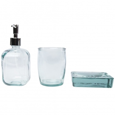 Logo trade promotional gifts image of: Jabony 3-piece recycled glass bathroom set