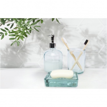 Logotrade promotional gift image of: Jabony 3-piece recycled glass bathroom set