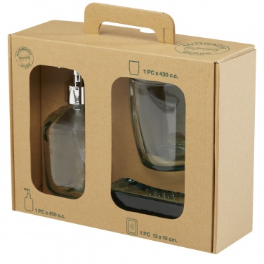 Logo trade advertising products image of: Jabony 3-piece recycled glass bathroom set