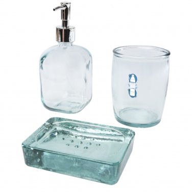 Logo trade promotional gifts image of: Jabony 3-piece recycled glass bathroom set