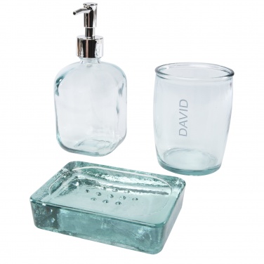 Logotrade promotional products photo of: Jabony 3-piece recycled glass bathroom set