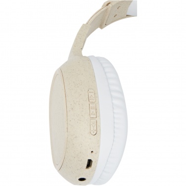 Logo trade advertising products image of: Riff wheat straw Bluetooth® headphones with microphone