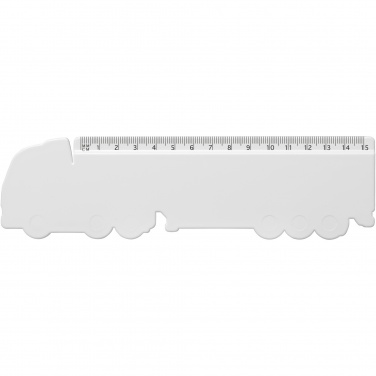 Logotrade promotional item picture of: Tait 15 cm lorry-shaped recycled plastic ruler