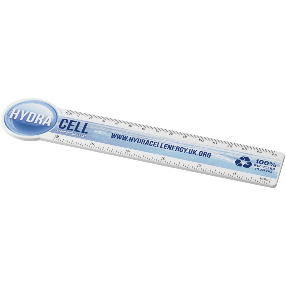 Logo trade promotional gifts picture of: Tait 15 cm circle-shaped recycled plastic ruler 