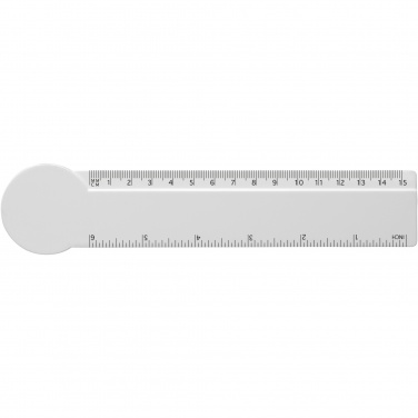 Logo trade promotional products image of: Tait 15 cm circle-shaped recycled plastic ruler 