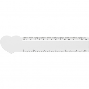 Logotrade promotional merchandise photo of: Tait 15 cm heart-shaped recycled plastic ruler