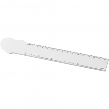Logo trade promotional items image of: Tait 15 cm heart-shaped recycled plastic ruler