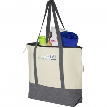 Logotrade promotional merchandise image of: Repose 320 g/m² recycled cotton zippered tote bag 10L