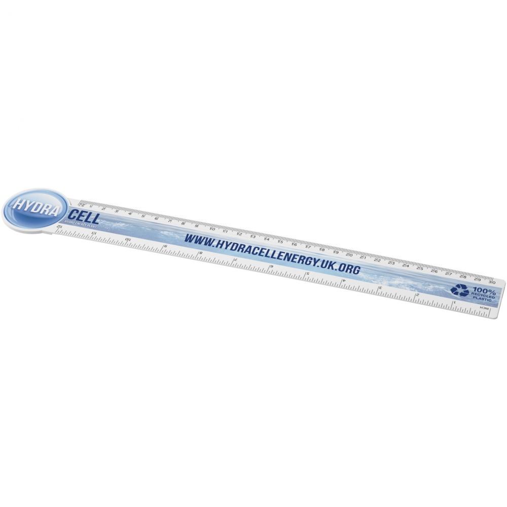 Logo trade promotional giveaways image of: Tait 30cm circle-shaped recycled plastic ruler