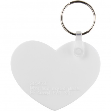 Logo trade promotional giveaways image of: Tait heart-shaped recycled keychain