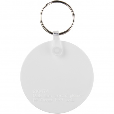 Logo trade promotional merchandise image of: Tait circle-shaped recycled keychain