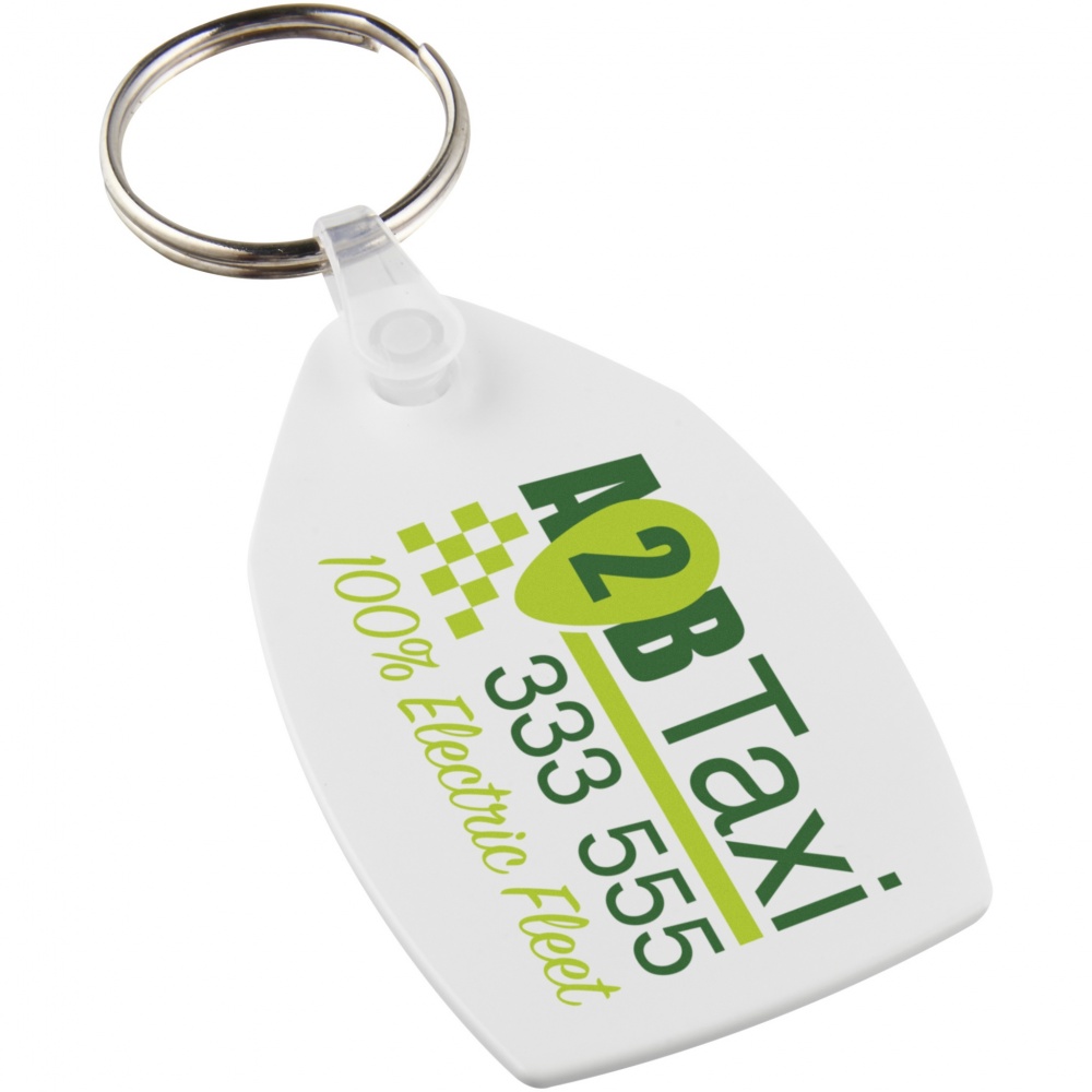 Logo trade promotional merchandise picture of: Tait rectangular-shaped recycled keychain