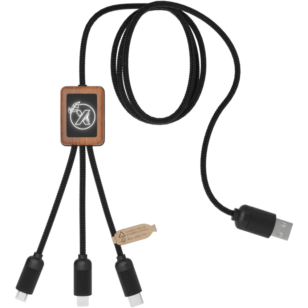 Logo trade promotional products picture of: SCX.design C29 3-in-1 bamboo cable