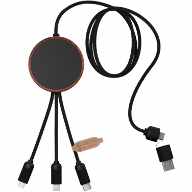 Logo trade corporate gifts image of: SCX.design C40 5-in-1 rPET light-up logo charging cable and 10W charging pad