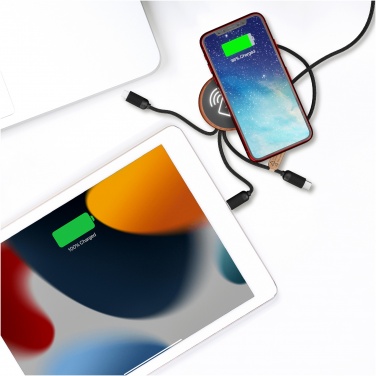Logo trade corporate gifts image of: SCX.design C40 5-in-1 rPET light-up logo charging cable and 10W charging pad