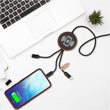 Logotrade promotional giveaway picture of: SCX.design C40 5-in-1 rPET light-up logo charging cable and 10W charging pad