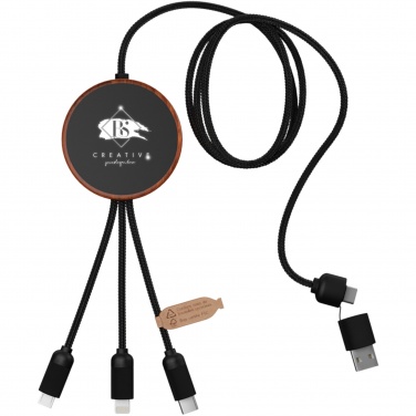 Logotrade promotional merchandise picture of: SCX.design C40 5-in-1 rPET light-up logo charging cable and 10W charging pad
