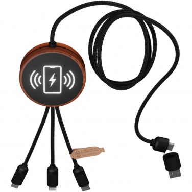 Logotrade promotional products photo of: SCX.design C40 5-in-1 rPET light-up logo charging cable and 10W charging pad