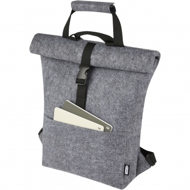 Logo trade corporate gift photo of: Felta GRS recycled felt roll-top bike bag 13L
