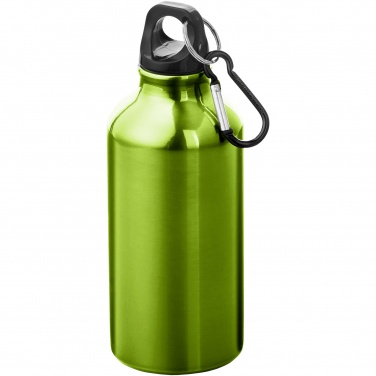 Logotrade promotional gift image of: Oregon 400 ml RCS certified recycled aluminium water bottle with carabiner