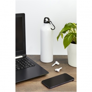 Logo trade promotional gift photo of: Oregon 770 ml RCS certified recycled aluminium water bottle with carabiner