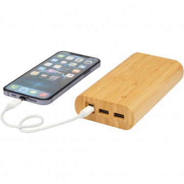 Logo trade promotional items picture of: Tulda 20.000 mAh bamboo power bank