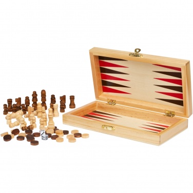 Logo trade corporate gifts image of: Mugo 3-in-1 wooden game set