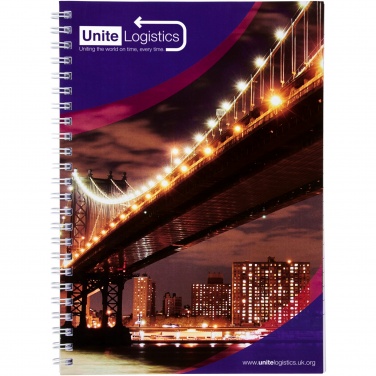 Logo trade corporate gifts image of: Desk-Mate® A4 spiral notebook with printed back cover