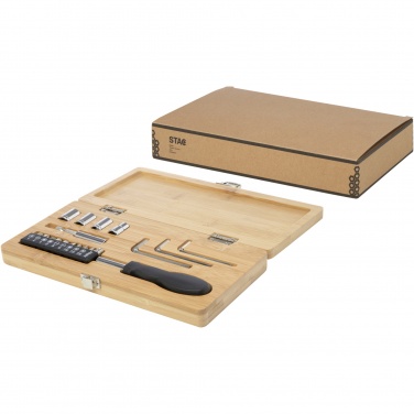 Logotrade business gift image of: Rivet 19-piece bamboo/recycled plastic tool set